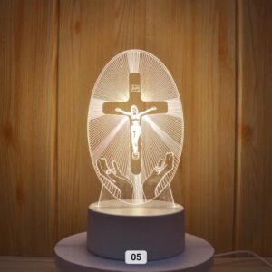 Veilleuse 3D — Crucifix et mains