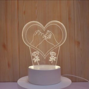 Veilleuse 3D — Promesse et roses